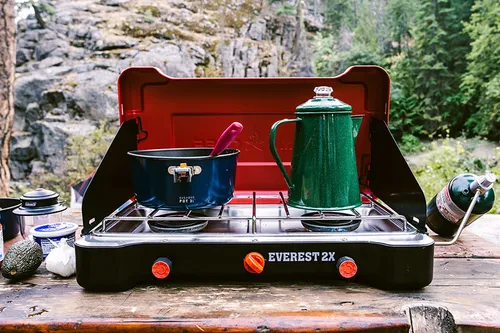 Car Camping Stove, Fuel, and Cookware