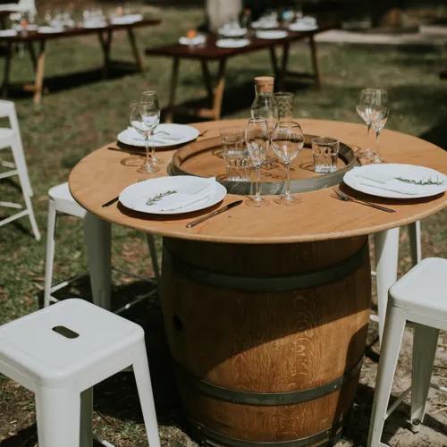 Barrel With Round Table top 1.2 Diameter