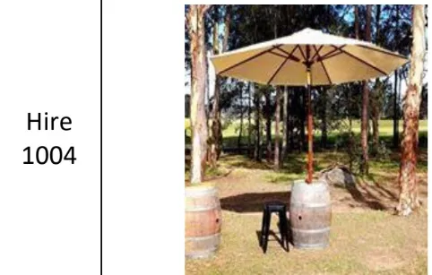 Umbrella & Barrel 3.3m diameter x 2.7m tall