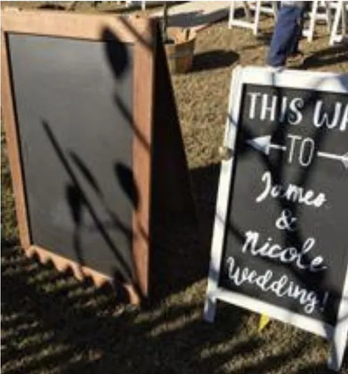 Chalkboard Easels DIY writing $20 each or to quote with writing