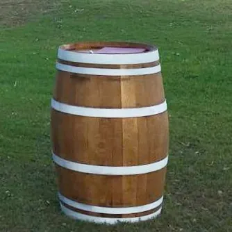 Wine Barrel with White Rings - Great for the cake or signing table