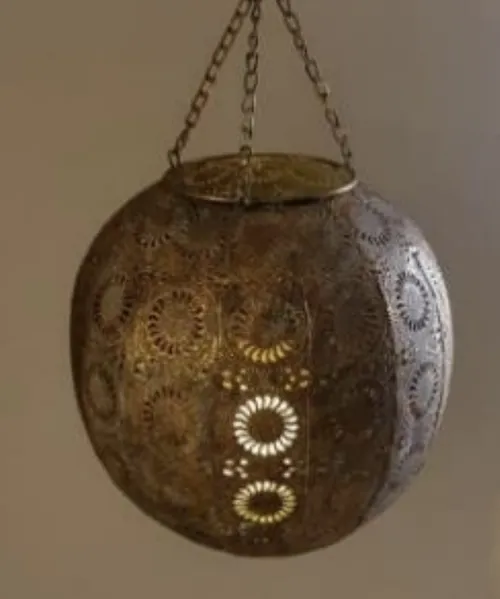 Bronze Round Hanging Lantern (Candle Extra)