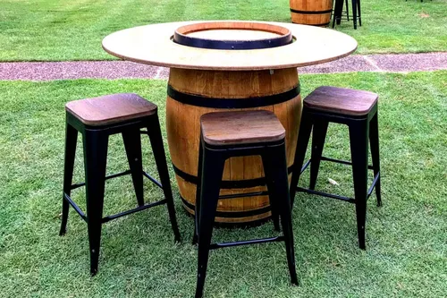 Bamboo Black Metal Stools 65cm