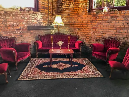 Vintage Red Velour Lounge only (3 Seater)
