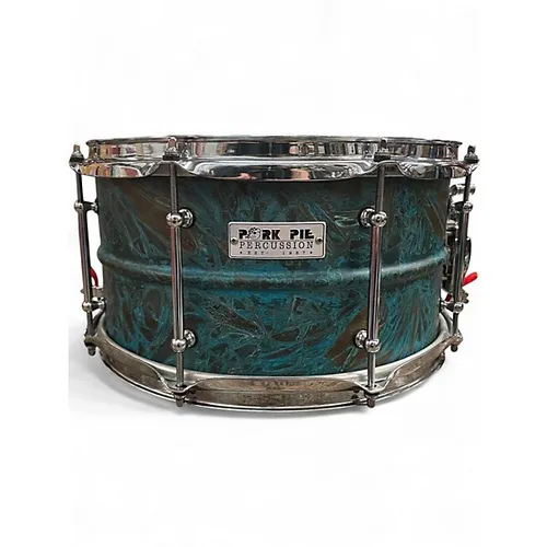 Pork Pie 13X7 Brass snare patina Drum