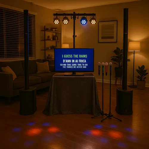 Karaoke Machine Party Pack - Wireless Pro Audio & Lights