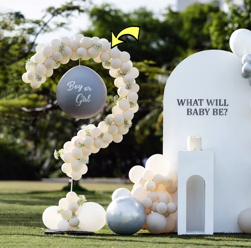 Baby Gender Reveal Question Mark Metal Stand