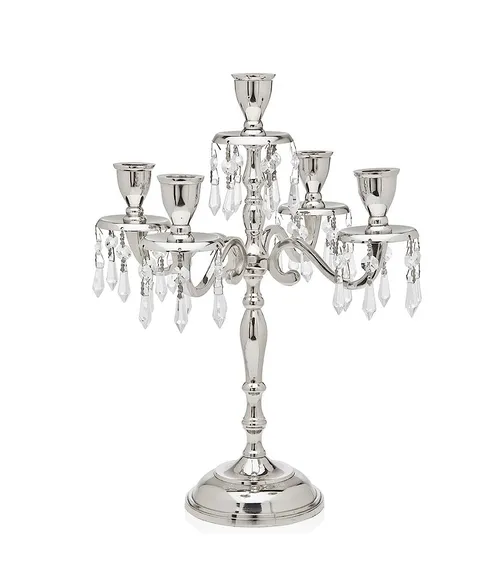 Premium Crystal Candelabra 5 Arms Metal 