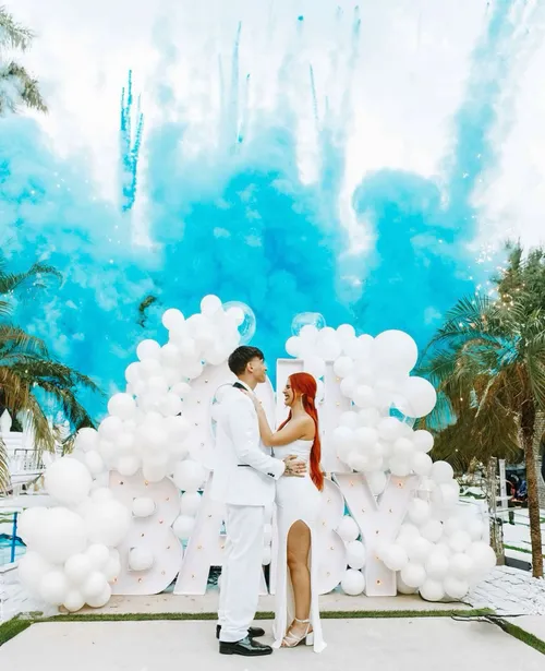 Gender Reveal Smoke Confetti Machine Baby Shower Smoke Air Blaster