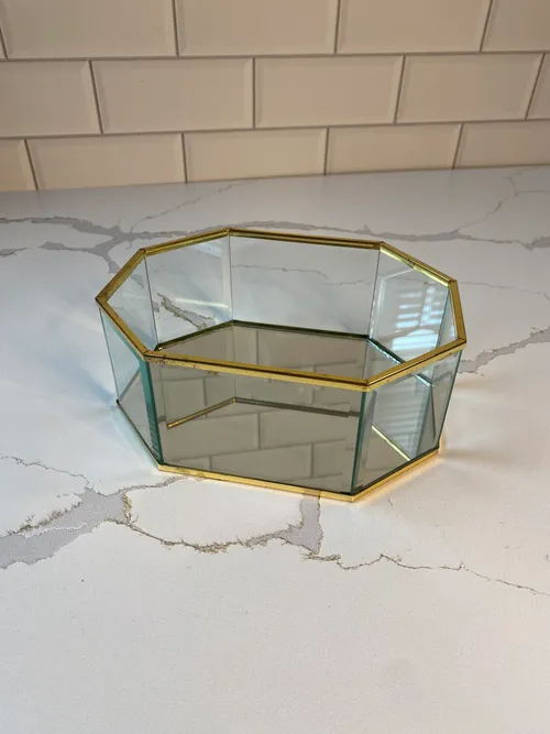 Small Octogon Gold and Glass Box