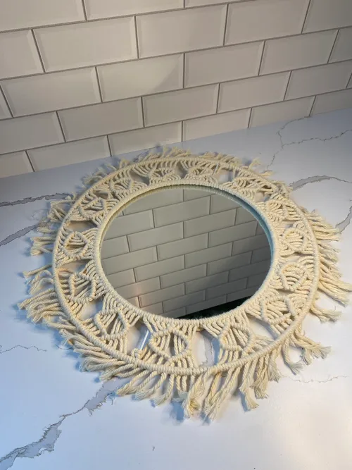 Large Macrame Mirror