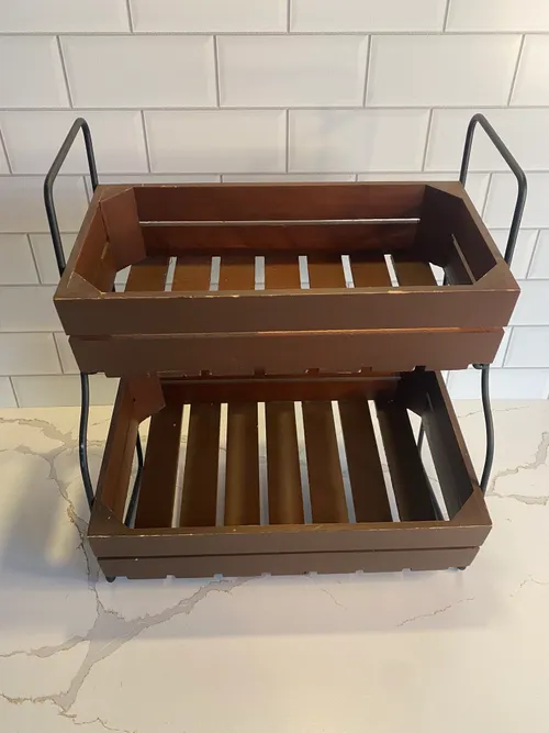 2-tiered Wood Stand