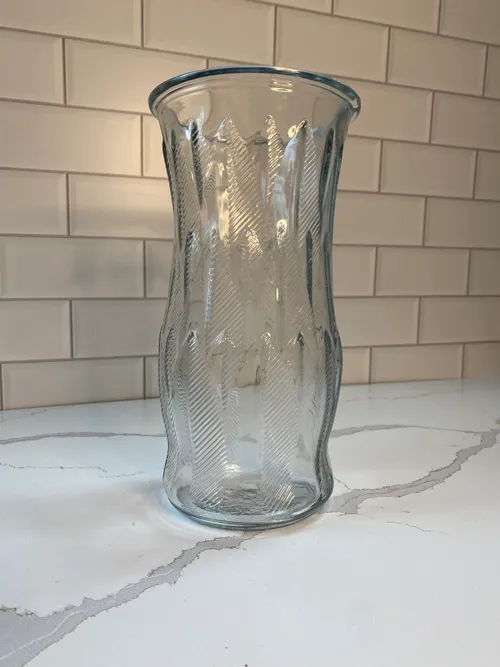 Medium Glass Leaf Design Vase