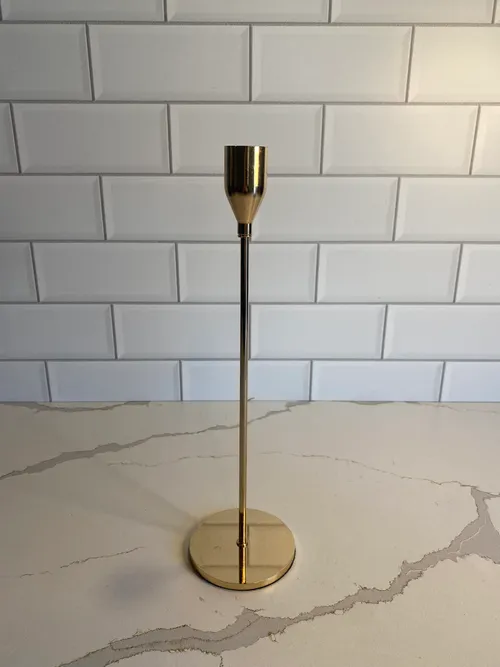 Medium Modern Gold Candlestick