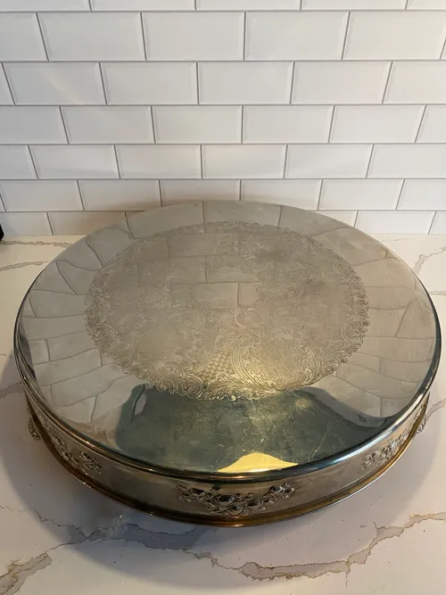 XL Antique Silver Cake Stand