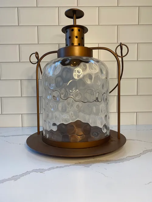 Copper Lantern with Bubble Glass
