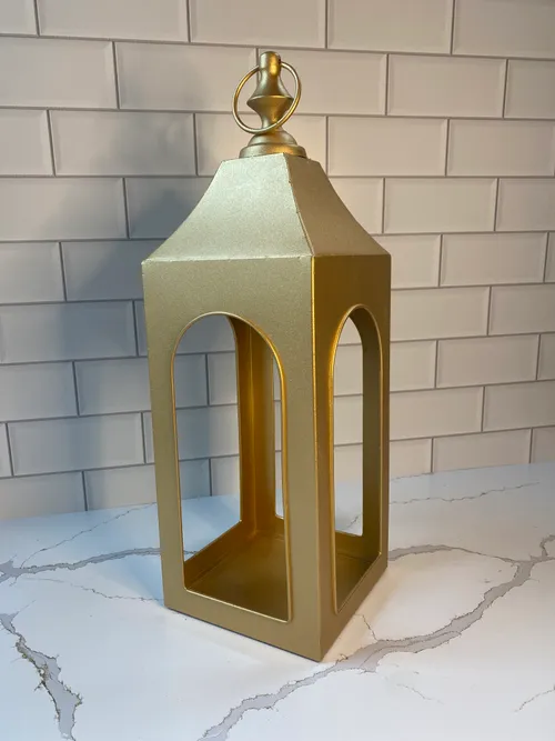 Small Gold Matte Metal Lantern