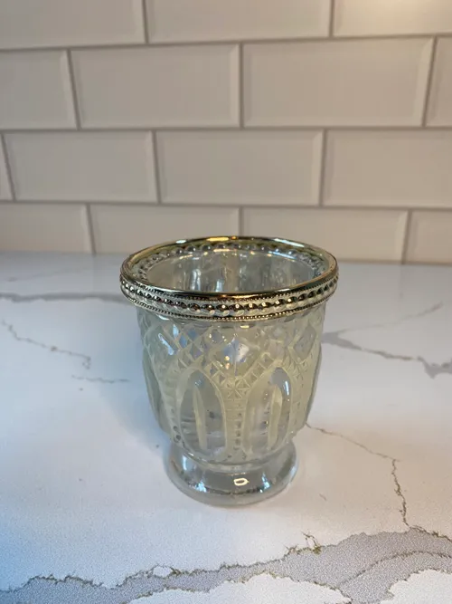Opaque Votive Candleholder with Jewel Accents