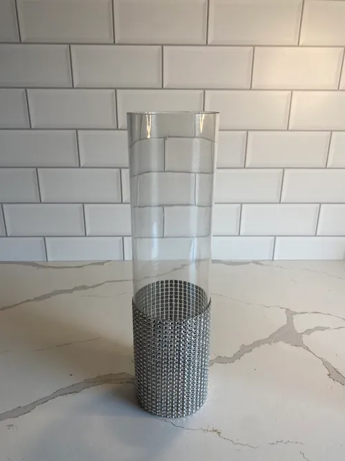 Silver Bling Glass Cylinder
