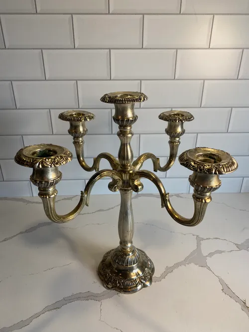Silver 5-Arm Candelabra