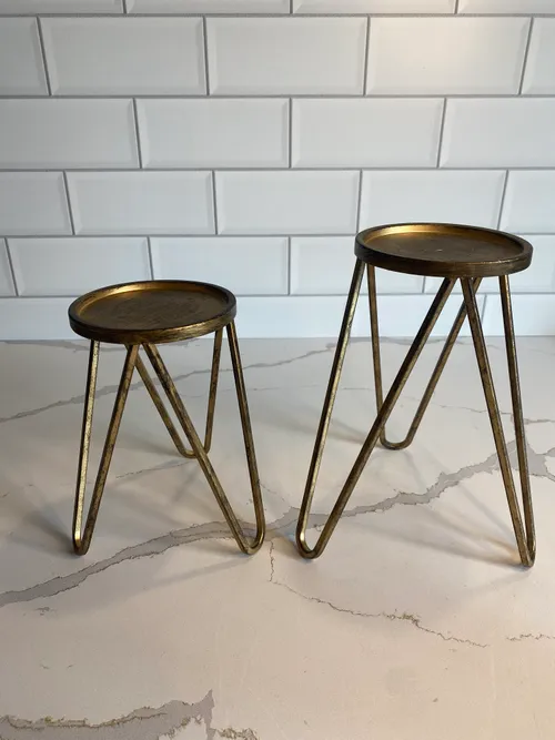 Gold Three Legged Candleholder