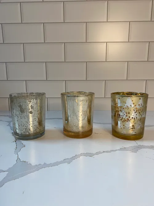 Larger Assorted Gold Mercury Glass Tealight Holders