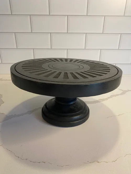 Black Wood Pedestal Stand