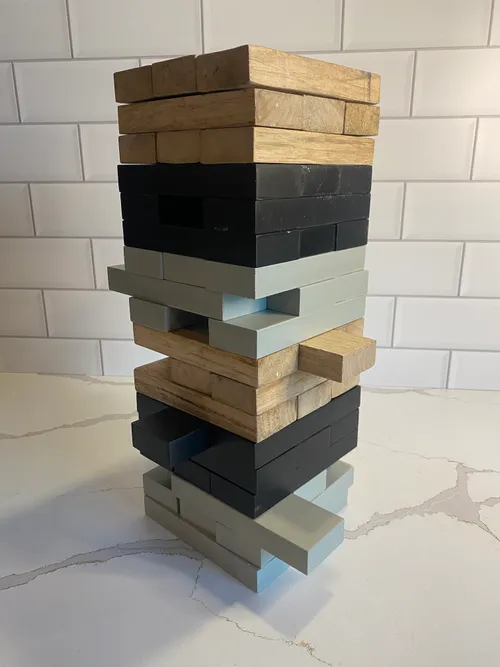Black, Grey & Natural Jenga Set