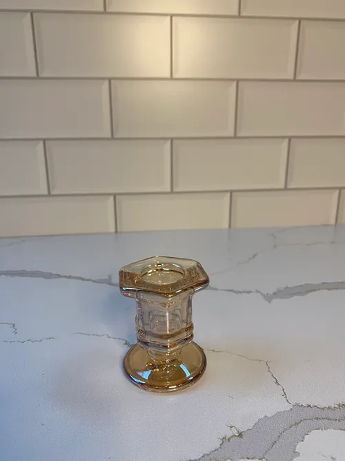 Amber Glass Taper Holder