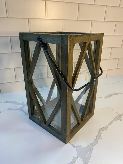 Medium Square Wood Lantern