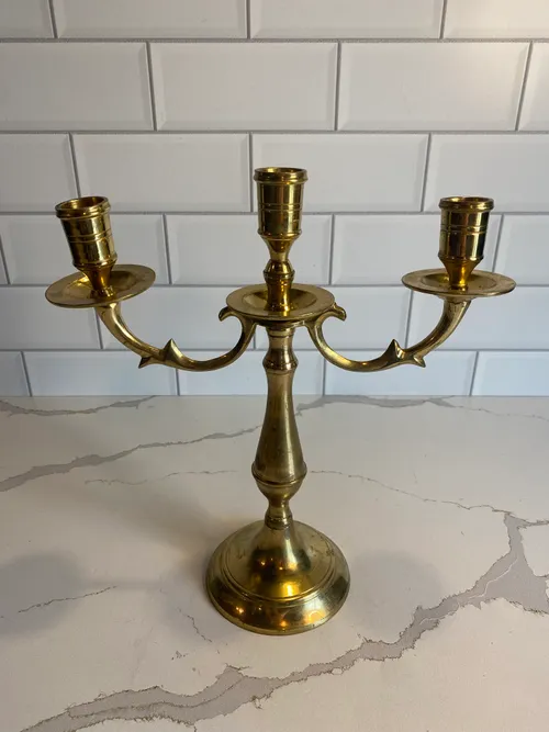 Medium 3 Arm Brass Candelabra