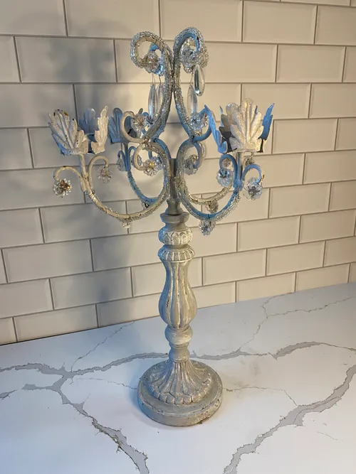4 Arm Grey Shabby Chic Candelabra