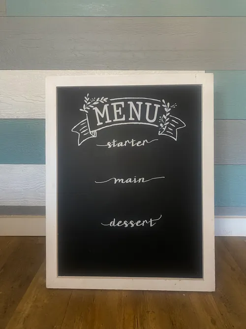 White Framed Freestanding Menu Chalkboard
