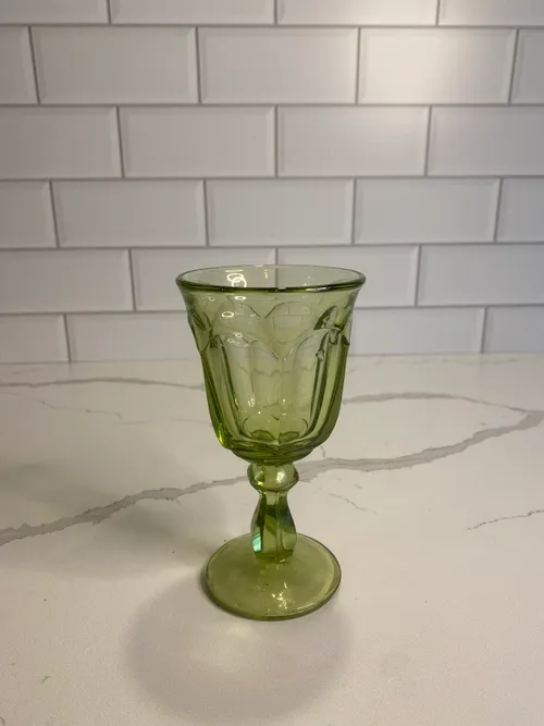 Small Vintage Green Goblet