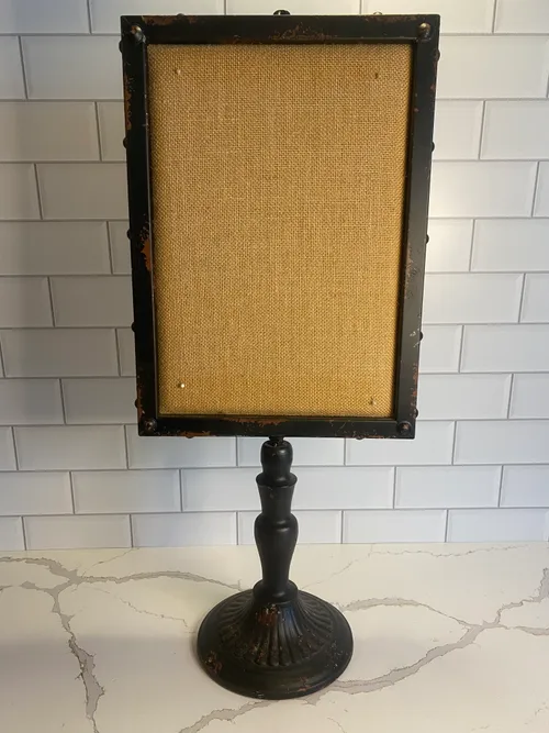 Tall Black Metal Pedestal Pinboard