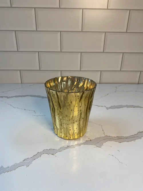 Large Gold Modern Votive Candleholders