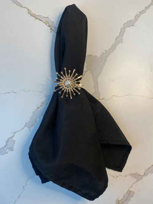 Gold Starburst with Pearl Napkin Ring