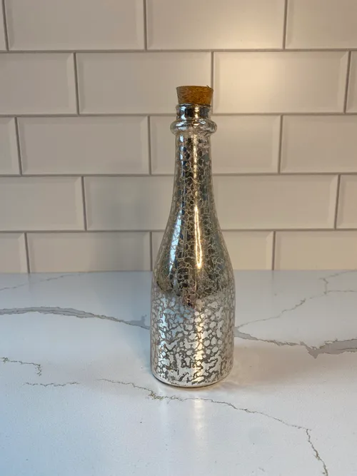 Silver Mercury Glass Bottles with Cork