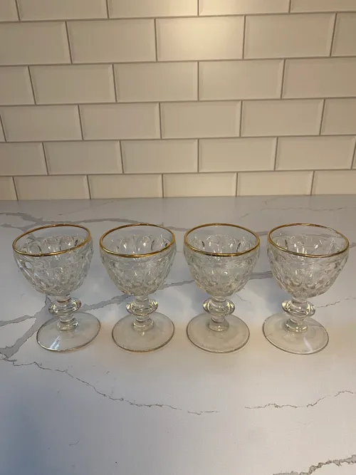 Set of 4 Vintage Gold Rimmed Glasses
