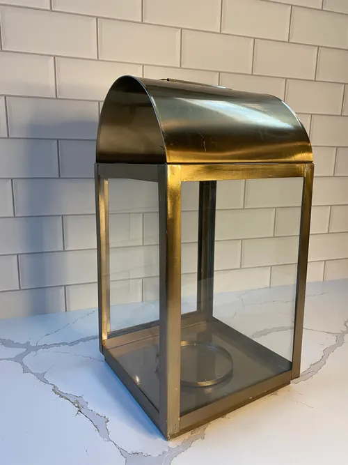 Large Gold Round Top Lantern