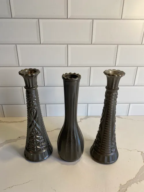 Assorted Dark Grey Bud Vases