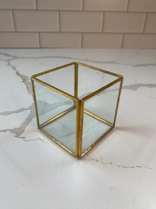 Mini Gold and Glass Cube