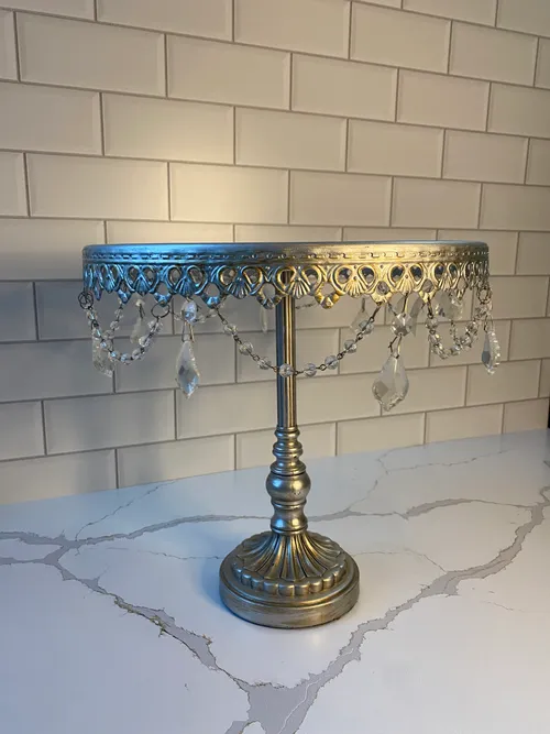 Silver Cake Stand with Jewel Embellish