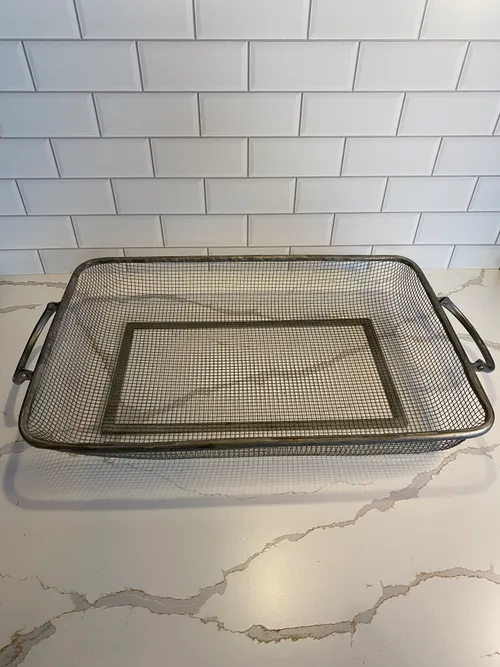 Large Silver Wired Basket Tray