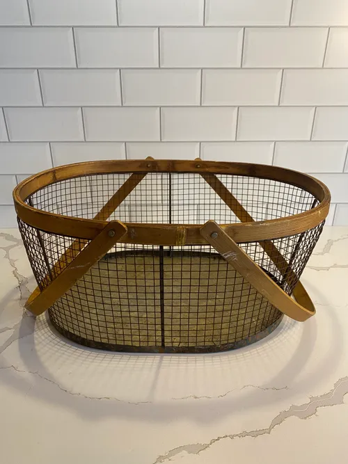 Wire and Wood Basket