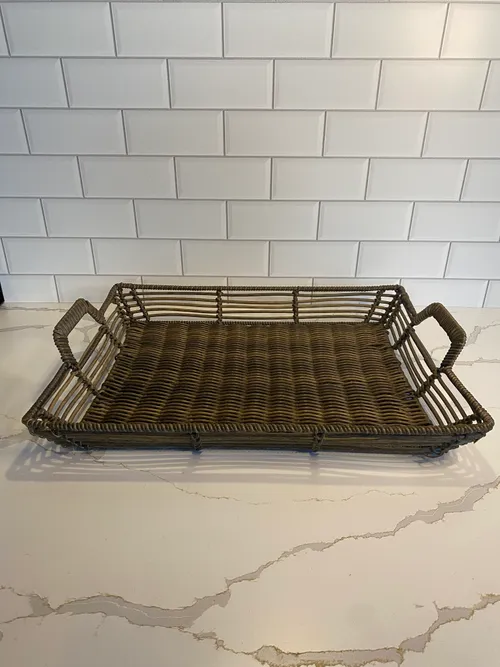 Large Woven Basket Tray