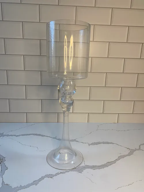 Tall Glass Cup Candleholder