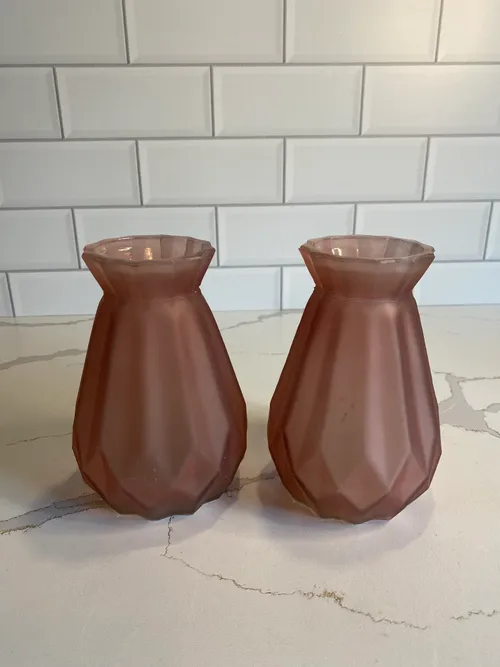 Frosted Dark Pink Bud Vase