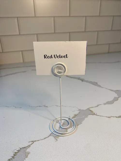White Metal Place Card Holder