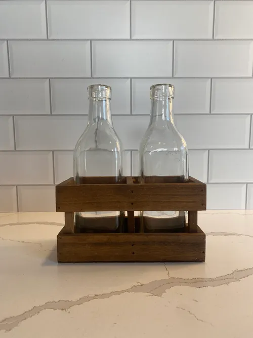 2 Square Bottles with Crate Tote
